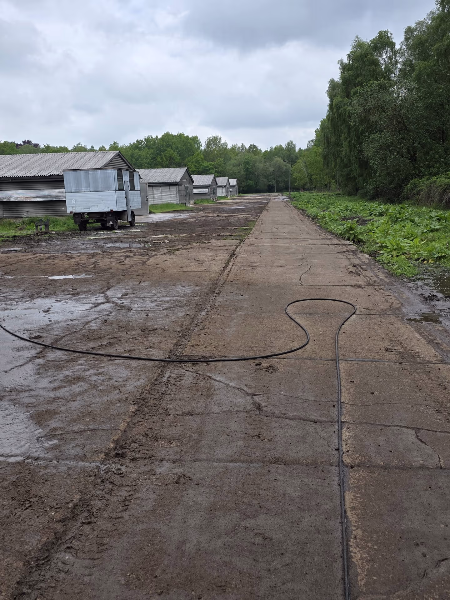 Reinigung des Platzes vor den Ställen